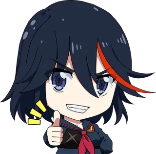 👍 Ryuko Matoi Kill la Kill Anime, Postać, Kill la Kill, Ryuko Matoi, Chibi telegram sticker