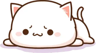 🙁 kot, słodki, smutny, zwierzę, kawaii whatsapp sticker