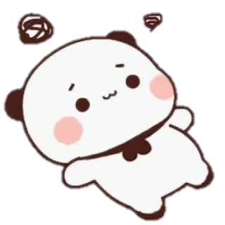 🙃 Panda, Lindo, Dibujos animados, Animal, Kawaii, Pegatina whatsapp sticker