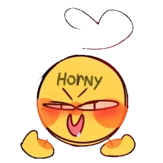 😋 Horny emoji, horny, face, expression whatsapp sticker