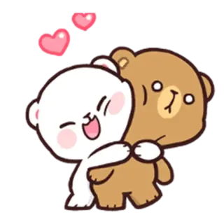 ❤️ bears, cute, cartoon, love, hug, affectionate telegram sticker