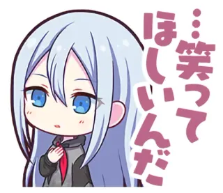 😯 笑って ほいいんだ Аниме, Чиби, Милый, Девушка whatsapp sticker