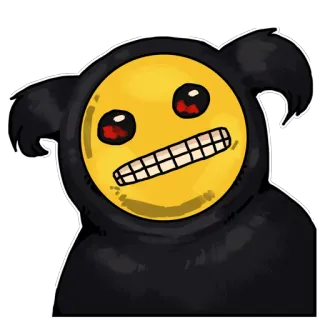 😬 sinistro, assustador, emoji, monstro, escuro, personagem telegram sticker
