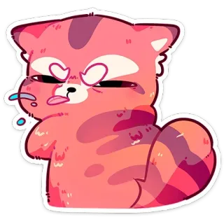 😝 animal, red panda, cartoon, cute, sticker, heart eyes, tounge out telegram sticker