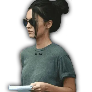 😎 C'est fini Frau, T-Shirt, Sonnenbrille, Porträt telegram sticker