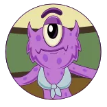 😏 monster, einäugig, lila, cartoon, niedlich telegram sticker