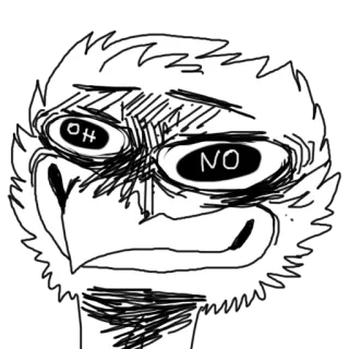 😶 OH NO divertente, meme, uccello, oh no telegram sticker