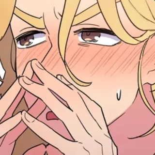 🥰 动漫, 表情, 脸红, 卡通, 男人, 角色 whatsapp sticker