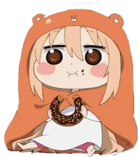 😋 Umaru Doma Himouto! Umaru-chan Аниме, Умару, Чиби, Пончик, Милый, Мультфильм, Манга telegram sticker