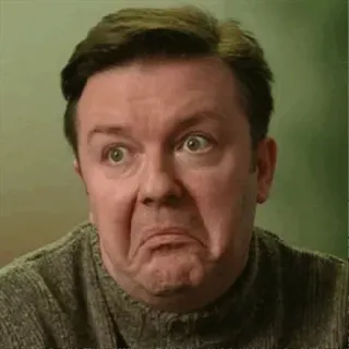 ☹️ Ricky Gervais The Office 웃긴, 밈, 리키 저베이스, 더 오피스, 얼굴, 표정 telegram sticker