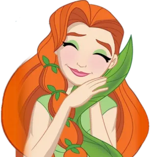 ☺️ cartoon, redhead, woman, plant, smiling telegram sticker