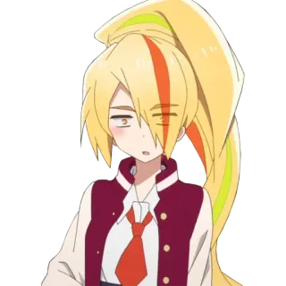 😐 Saki Nikaido Zombie Land Saga Аниме, Zombie Land Saga, Саки Никайдо, Персонаж, Женский, Блондинка telegram sticker