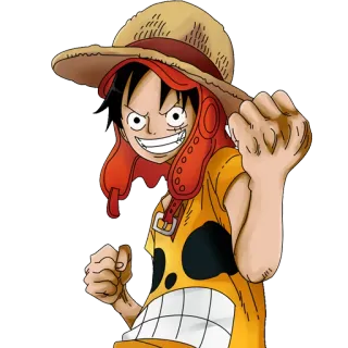 ✊ Monkey D. Luffy One Piece Anime, Mangá, One Piece, Luffy, Chapéu de Palha, Pirata, Desenho animado, Personagem telegram sticker