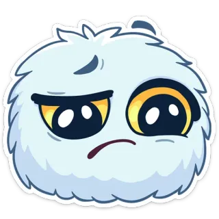 😕 mono, esponjoso, dibujos animados, emoji, pucheros, peludo, monstruo telegram sticker