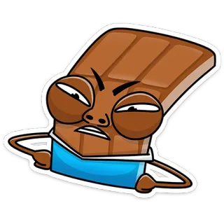 😤 Dessin animé, Chocolat, Colérique, Personnage, Nourriture, Dessert telegram sticker