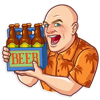 🍻 BEER Bier, Alkohol, Getränk, Mann, kahlköpfig telegram sticker