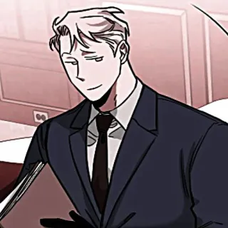 🙂 man, suit, business, anime, art, tie telegram sticker