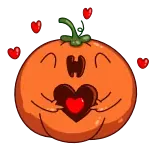 🥰 pompoen, hart, liefde, oranje, cartoon, schattig, sticker telegram sticker