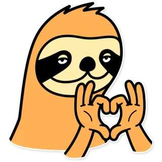 ❤️ ленивец, животное, милый, сердце, любовь, ленивый, медленный whatsapp sticker
