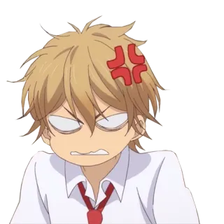 💢 anime, cartoon, angry, frustrated, upset, expression whatsapp sticker