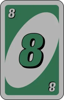 💚 uno, card, number, green, eight whatsapp sticker