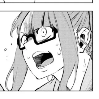 😱 anime, mangá, chocada, mulher, óculos, expressão, surpresa telegram sticker