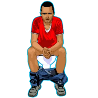 💩 homme, toilettes, assis, décontracté, salle de bain, attente telegram sticker