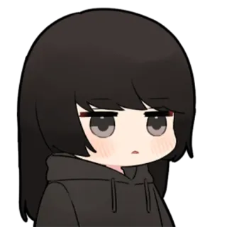 ❤️ anime, girl, chibi, cute, hoodie telegram sticker