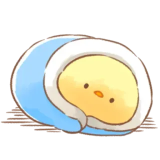 🙂 птица, цыпленок, милый, животное, желтый, синий, каваи telegram sticker