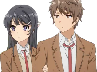 👫 Anime, Casal, Uniforme escolar, Romance telegram sticker