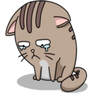 😢 gatto, triste, piangere, emoji, cartone animato, animale, adesivo whatsapp sticker