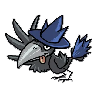 😜 ворона, птица, мультик, животное, магия telegram sticker