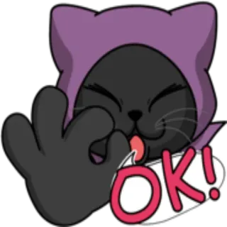 👌 OK! 猫, OK, 承認, 動物, ステッカー, 漫画 whatsapp sticker