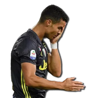 😔 Cristiano Ronaldo voetbal, voetballer, atleet, speler, frustratie telegram sticker