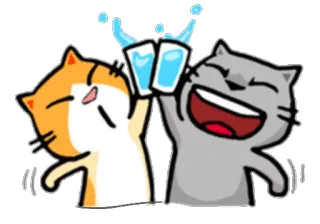👏 Katzen, Prost, Getränke, Toast, Süß, Tiere, Feier telegram sticker