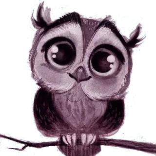 😊 นกฮูก, นก, สัตว์, น่ารัก, การ์ตูน, ภาพประกอบ telegram sticker