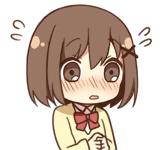 😳 Anime, Ragazza, Carina, Arrossire, Nervoso, Cartone animato telegram sticker