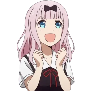 😺 Chika Fujiwara Kaguya-sama: Love Is War Аниме, Милый, Девушка, Улыбка, Чика Фудзивара, Kaguya-sama Love is War, Счастливый telegram sticker