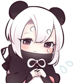 😓 Anime, Sticker, Panda, Kawaii, Lindo, Dibujo animado, Personaje telegram sticker