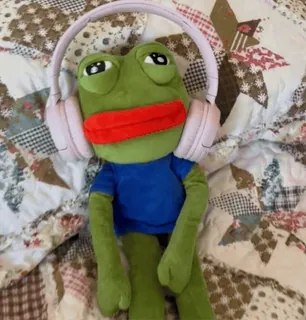 😍 Pepe the Frog Pepe o sapo, Fones de ouvido, Meme, Sapo, Pelúcia, Bicho de pelúcia whatsapp sticker