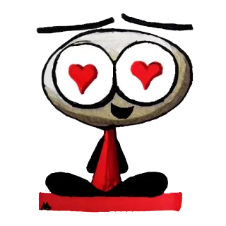 😍 cartoon, character, heart eyes, love, illustration, sticker telegram sticker