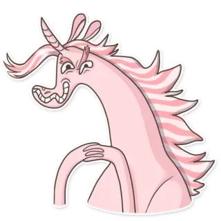 😈 unicorn, kartun, makhluk, merah muda, hewan, fantasi whatsapp sticker