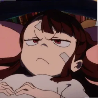😡 Atsuko Kagari Little Witch Academia Anime, Cartoon, Hexe, Figur, Verletzt telegram sticker