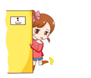 😐 Toilet sanita, banheiro, menina, casa de banho whatsapp sticker