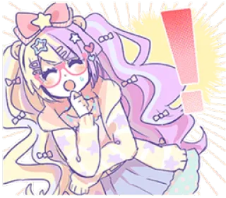 ❣️ Dessin animé, Anime, Mignon, Kawaii, Fille, Personnage, Autocollant whatsapp sticker