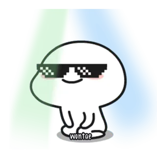 💬 wontae Desenho animado, Personagem, Engraçado, Adesivo, Óculos de sol, Legal telegram sticker