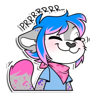 😻 PRRRRRRR... kat, dier, schattig, harig, blij, spinnen, cartoon whatsapp sticker