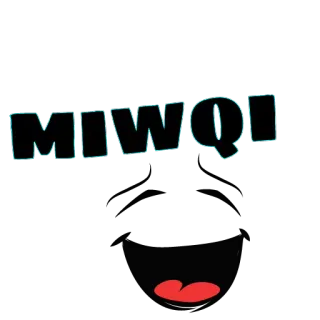 😂 MIWQI miwqi, 文本, 数字艺术, 卡通 telegram sticker