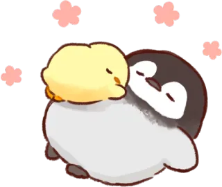 ☺️ penguin, anak ayam, imut, binatang, kartun, kawaii telegram sticker