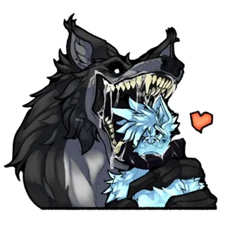 🖤 wolf, monster, teeth, fantasy, creature, scary, furry telegram sticker